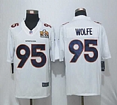 Nike Denver Broncos #95 Wolfe Men's White Super Bowl 50 Game Event Jersey,baseball caps,new era cap wholesale,wholesale hats